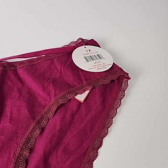 4 Splendies Bikini Brief Womens 1X Underwear Panties Sheer Lace Cotton Mix NWT - Picture 8 of 16